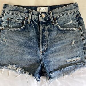 Agolde Blue Distressed Jean Shorts 26